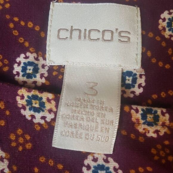Chicos Maroon Blouse Size 3 - Picture 8 of 13